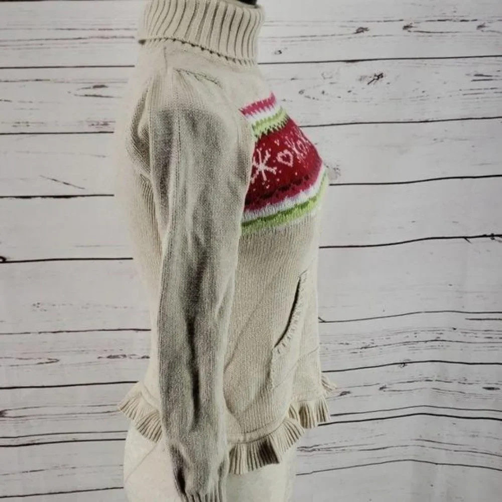 Gymboree Girls‎ Tan Turtle Neck Pullover Winter Tan Christmas Sweater Size 7/8